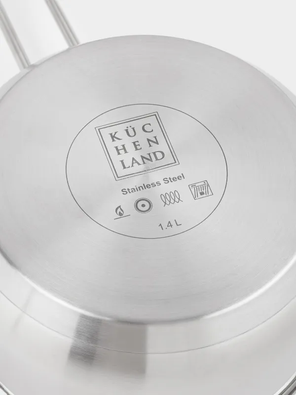 Ковш, 16 см, 1,4 л, с крышкой, сталь/стекло, Egoist lite, image-6