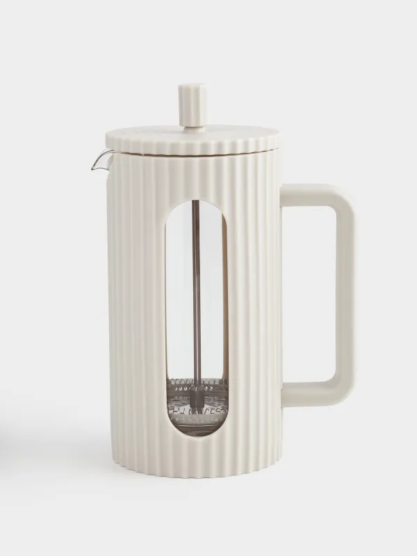 Френч-пресс, 1 л, стекло Б/сталь, бежевый, Ketto, image-0