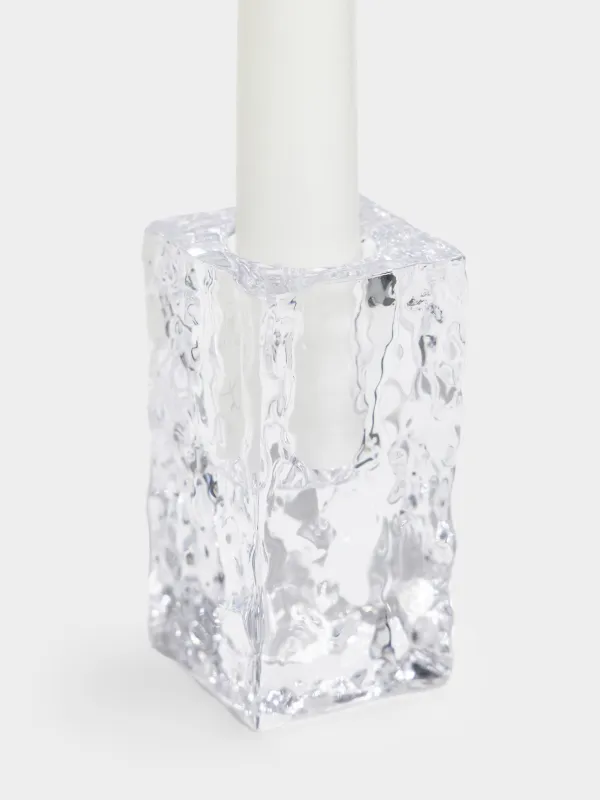 Подсвечник, 8 см, для тонкой свечи, стекло, Concave, image-4