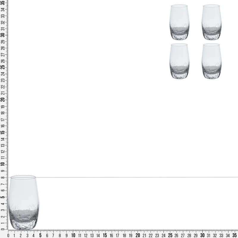 Стопка для водки, 70 мл, 4 шт, стекло, Кракелюр, Ice, image-3