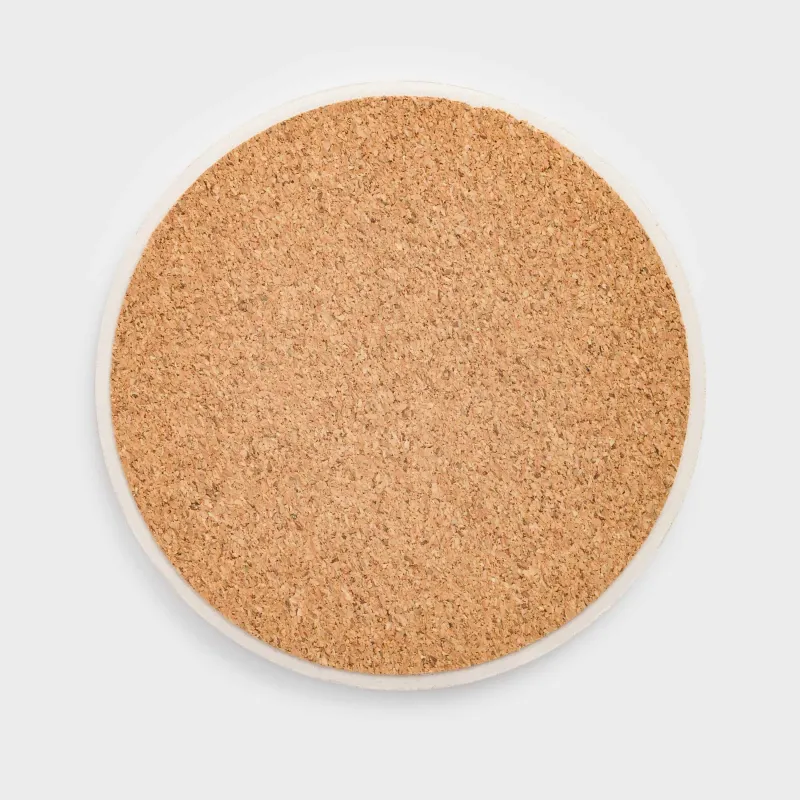 Подставка под кружку, 11 см, круглая, керамика/пробка, черная, Львица, Brutal style, image-2