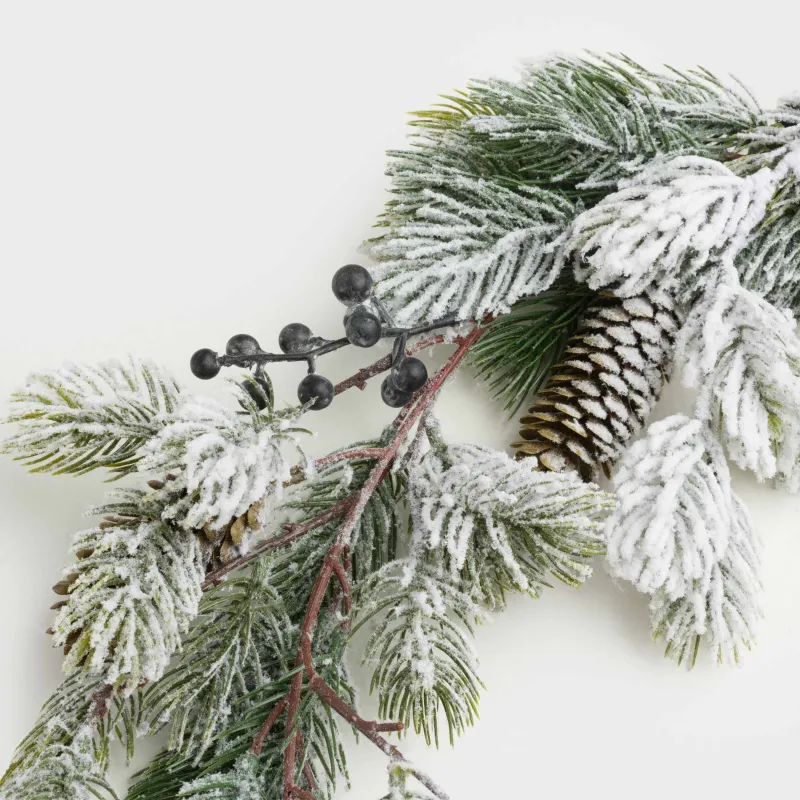 Гирлянда декоративная, 1,3 м, пластик/пенопласт, Синие ягоды и шишки на ветках, Blue berry, image-2