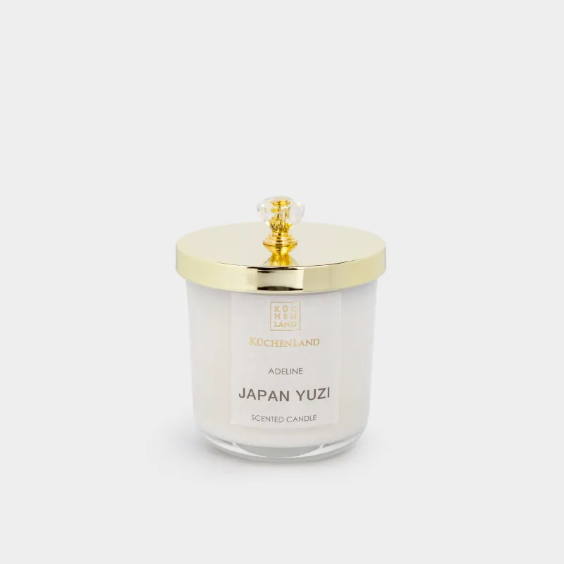 Свеча ароматическая, 9 см, в подсвечнике, с крышкой, стекло, Japan Yuzi, Adeline