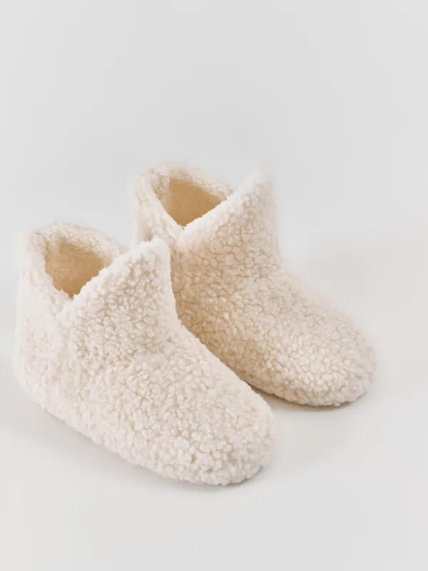 Тапочки женские, домашние, высокие, шерпа, молочные, Cozy winter, image-3