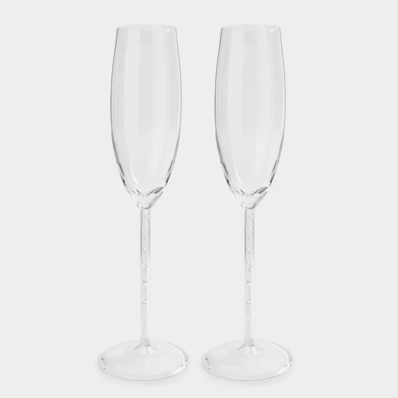 Бокал для шампанского, 180 мл, 2 шт, стекло/стразы, Crystal shine