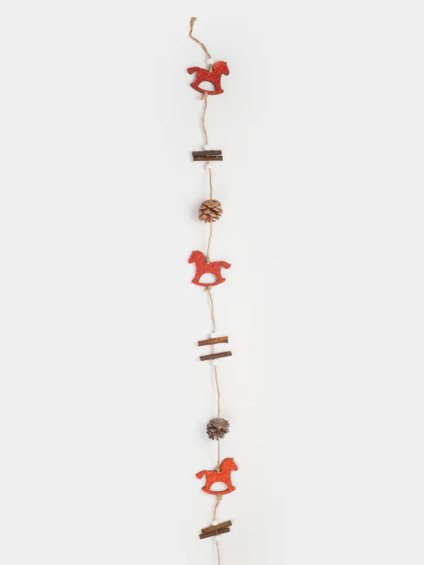 Гирлянда декоративная, 1 м, дерево, Figure wood, image-3