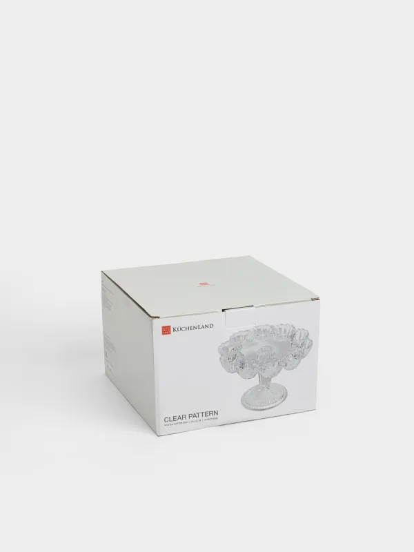 Блюдо пасхальное, 22х14 см, на ножке, 10 отд, стекло Р, Цветок, Clear pattern, image-4