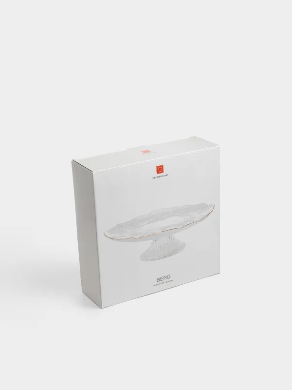 Блюдо на ножке, 27х12 см, стекло, с золотистым кантом, Berg, image-5