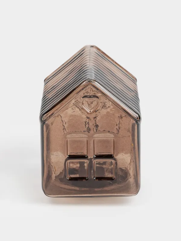 Светильник декоративный, 12х12 см, стекло, коричневый, Дом, House shape, image-1