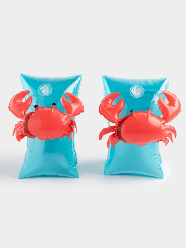 Нарукавники детские, 20х16 см, надувные, ПВХ, красно-глубые, Краб, Aquatic game, image-0