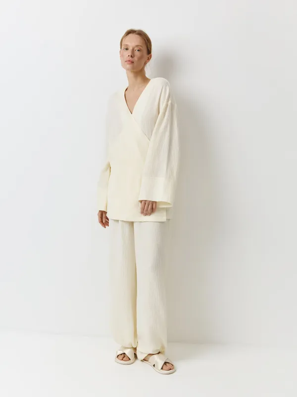 Брюки женские, домашние, молочные, Allison, image-0