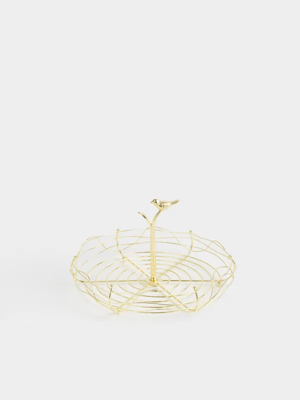 Корзина для фруктов, 29х17 см, с ручкой, Птица, Twist gold, image-3