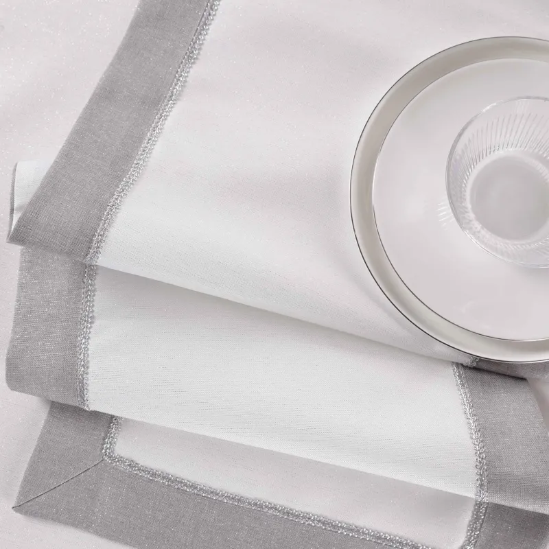 Дорожка настольная, 40х160 см, полиэстер, бело-серая, Milky way, image-3