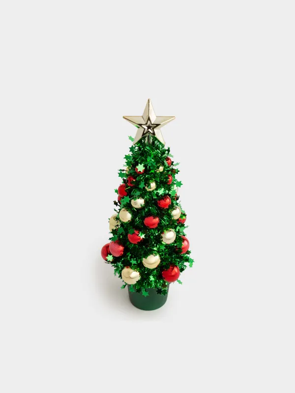 Ель искусственная, 30 см, Ель с шарами, Tinsel christmas, image-2