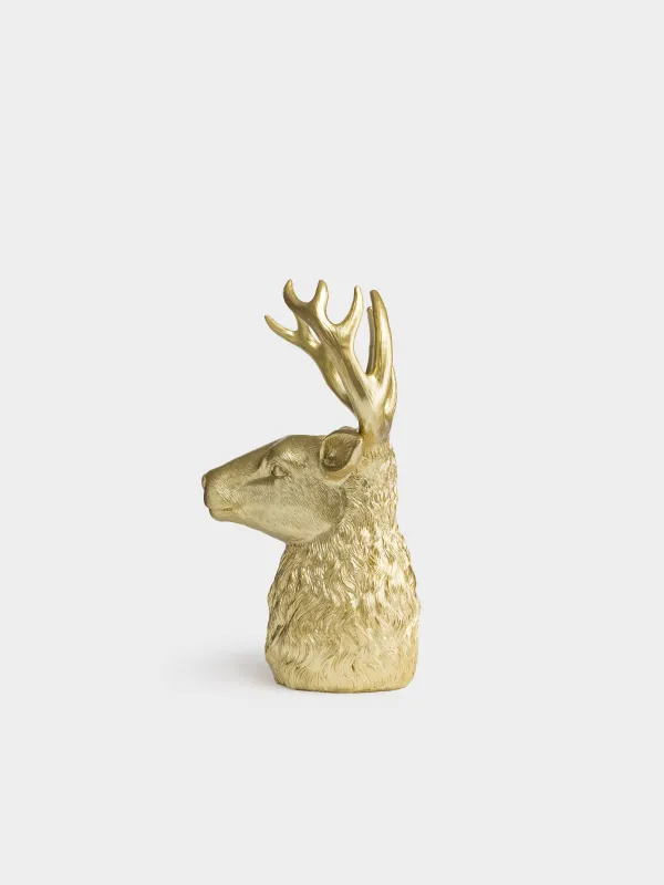 Ваза декоративная, 39 см, Голова оленя, Deer gold, image-2