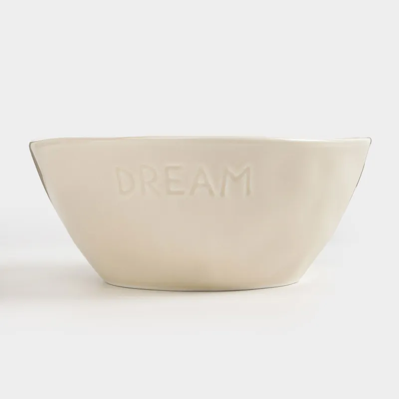 Салатник, 17х7 см, 900 мл, фарфор P, молочная, Dream, Crumple words, image-1