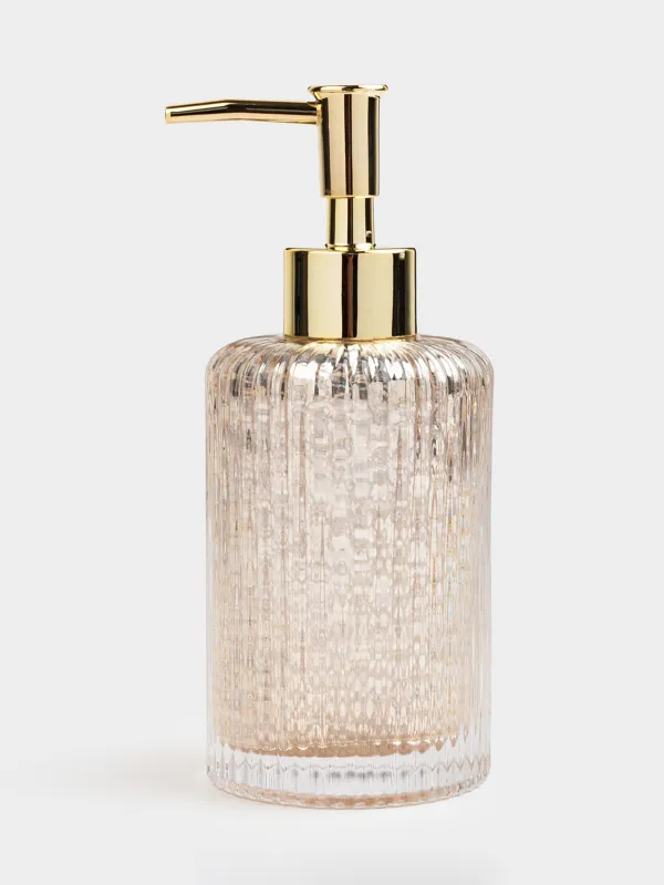 Диспенсер для жидкого мыла, 240 мл, стекло/пластик, золотистый, Diana, image-0