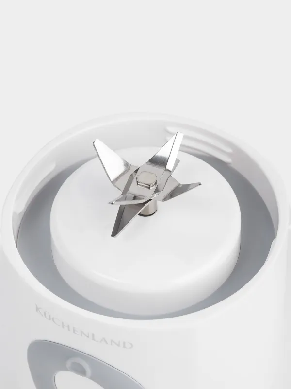 Блендер персональный, 500 мл, 35 Вт, портативный, заряжаемый, пластик/сталь, белый, Handy, image-3