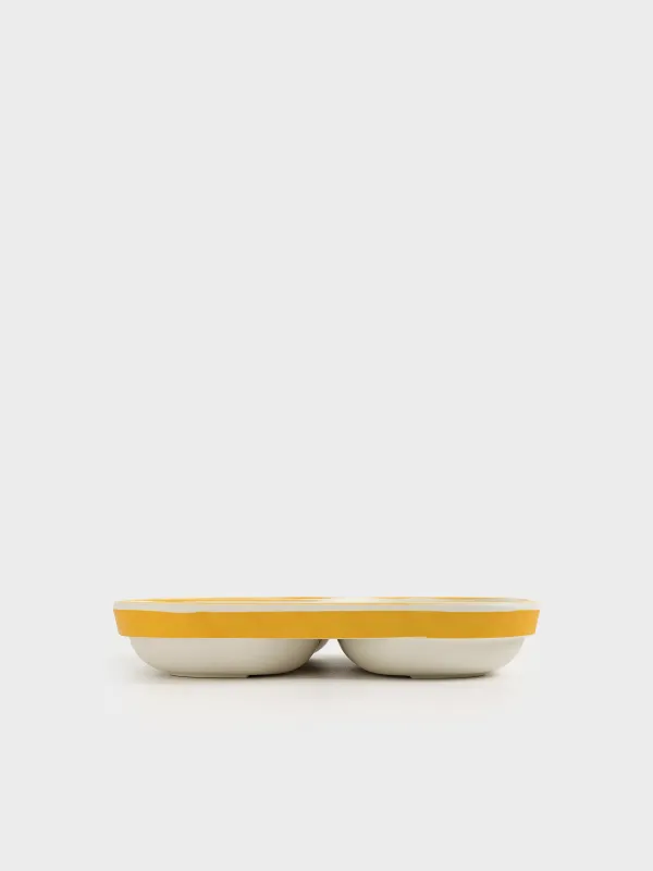 Тарелка обеденная, детская, 18 см, 3 отд, бамбук, квадратная, желтая, Динозавры, Dino, image-4