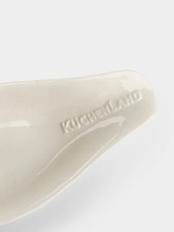 Подставка под ложку, 20 см, керамика D, молочно-бежевая, в крапинку, Ceramo speckled, image-4