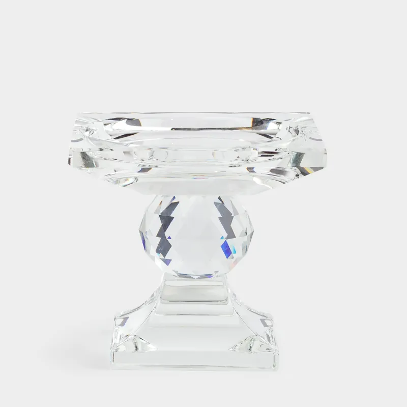 Подсвечник, 9 см, для цилиндрической свечи, на ножке, кристальное стекло, Lux crystal