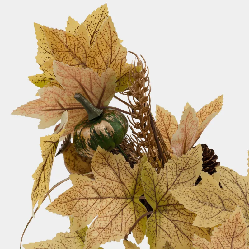 Ветка-гирлянда декоративная, 64 см, полиэстер/пенопласт, Золотистые листья, Golden glow decor, image-3