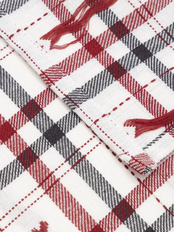 Полотенце кухонное, 40х60 см, хлопок, молочное, Клетка, Hazel heart, image-4