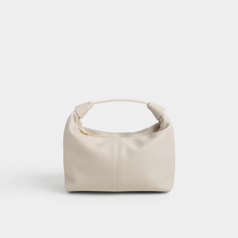 Косметичка, 23х13 см, с ручкой, полиуретан, светло-бежевая, Memo