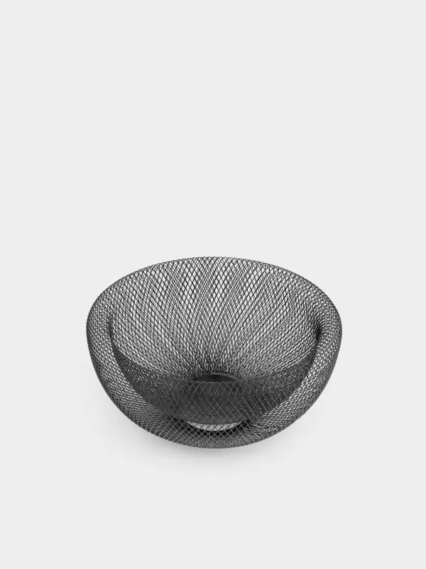 Корзина для фруктов, 30 см, металл, черная, Сетка, Twist twin, image-1