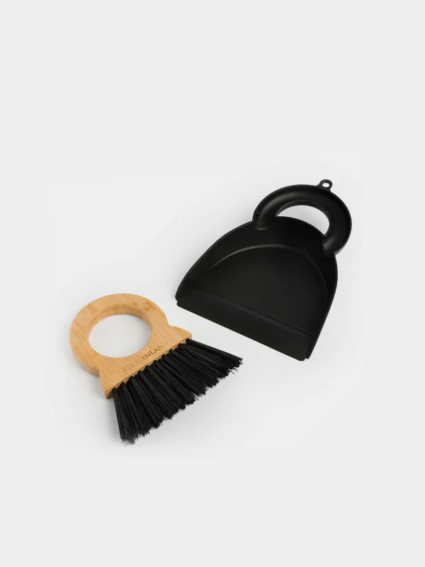Щетка для мусора с совком, 20 см, с круглой ручкой, Black clean, image-2