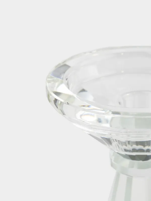 Подсвечник, 15 см, для цилиндрической/тонкой свечи, на ножке, кристальное стекло, Lux crystal, image-3