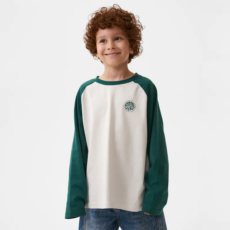 Лонгслив детский, для мальчиков, хлопок, молочно-зеленый, Frenk