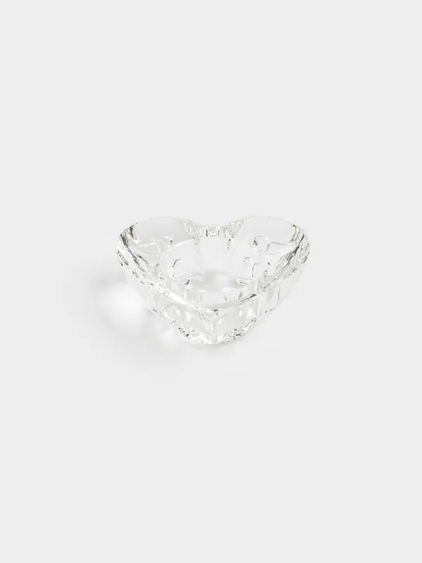 Подсвечник, 8х3 см, для чайной свечи, кристальное стекло, Сердце, Heart, image-0