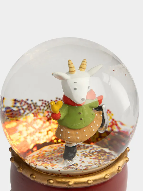 Снежный шар, 13 см, Барашек на коньках, Christmas style, image-2