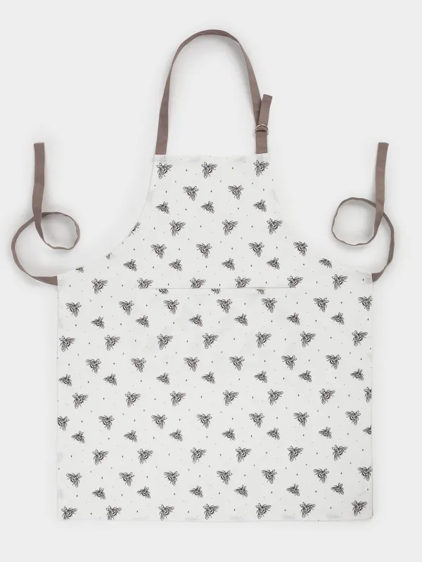 Фартук, 70х85 см, хлопок, белый, Пчелы, Honey, image-0