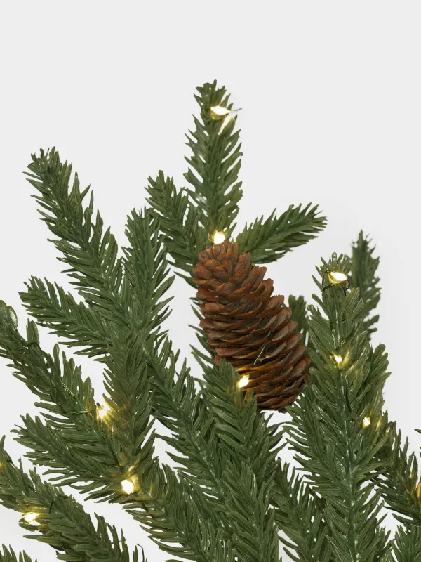 Ветка декоративная, 78 см, с подсветкой, Хвоя с шишками, Conifer decor, image-1