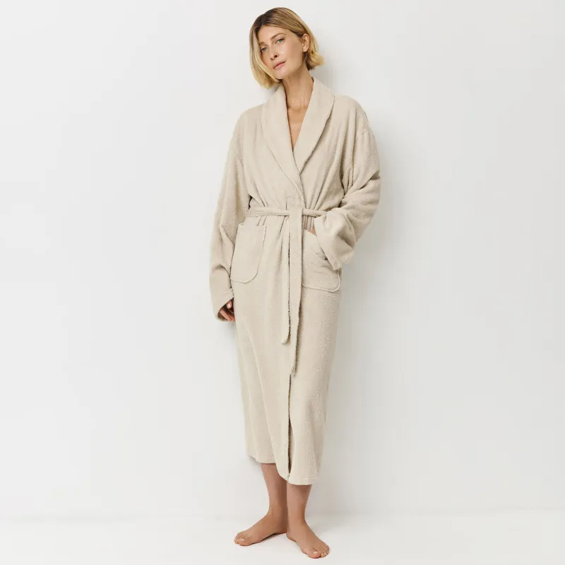 Халат домашний с длинным рукавом, бежевый, Aravina