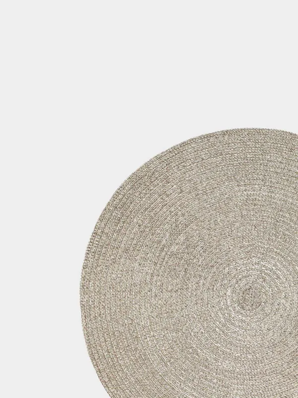 Салфетка под приборы, 38 см, полиэстер, круглая, шампань, Rotary shine, image-1