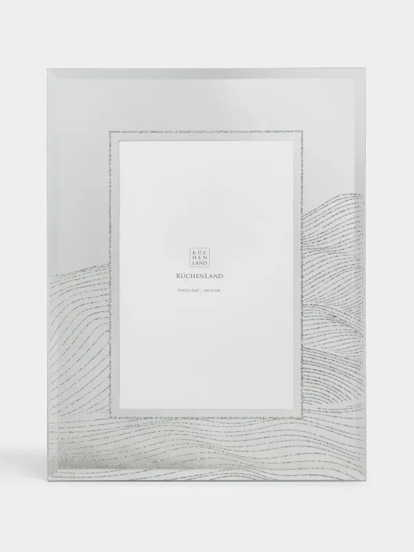 Фоторамка, 17х22 см, стекло, серебристая, Волнистые линии, Actress, image-4