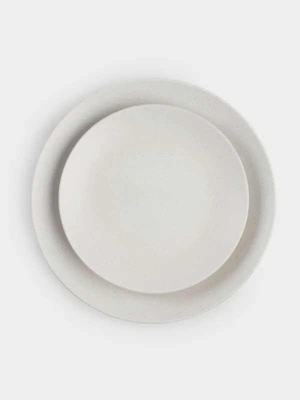 Сервиз обеденный, 6 перс, 18 пр, керамика, молочный, в крапинку, Particle, image-2