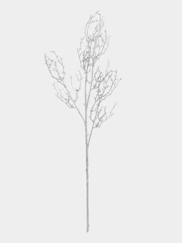 Ветка декоративная, 90 см, полиэтилен, Серебристая ветка, Sparkle decor, image-0
