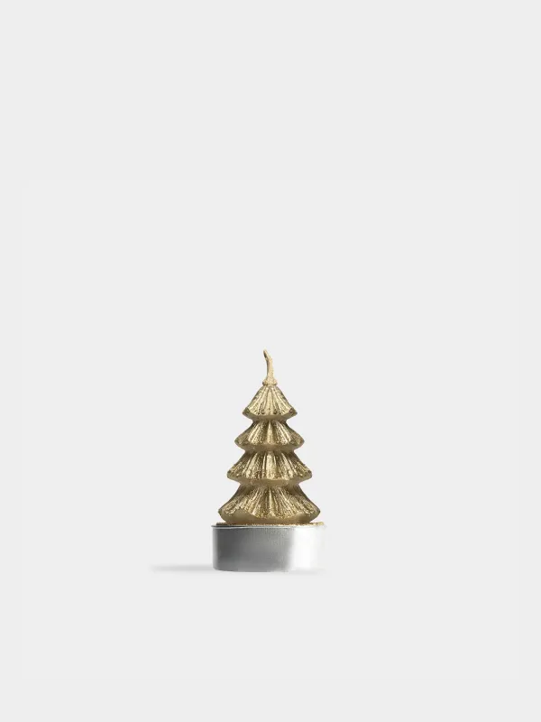 Свеча, 4х7 см, 4 шт, с блестками, Елки, Fir candle, image-2