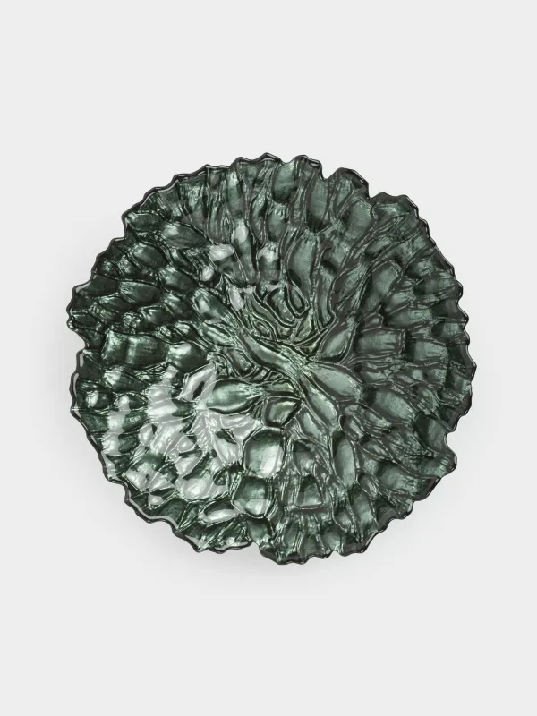 Ваза для фруктов, 23х6 см, стекло Р, зеленая, Pion color, image-3