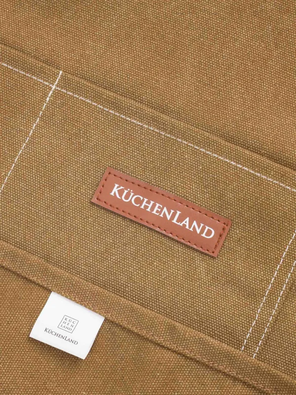 Фартук, 58х78 см, с карманами, с держателем, терилен/хлопок/искусственная кожа, коричневый, BBQ, image-5