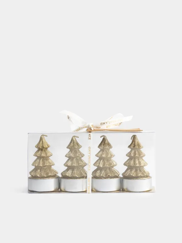 Свеча, 4х7 см, 4 шт, с блестками, Елки, Fir candle, image-3