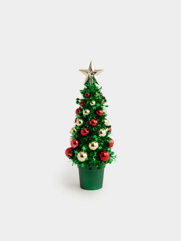 Ель искусственная, 30 см, Ель с шарами, Tinsel christmas, image-0