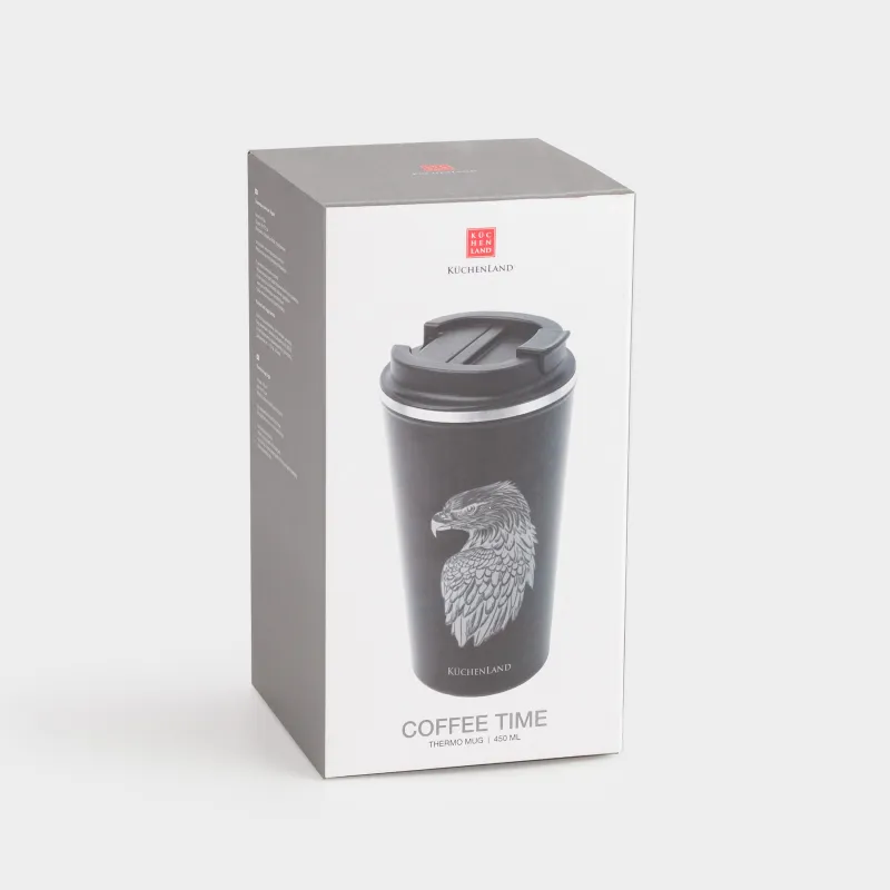 Термокружка, 450 мл, сталь/пластик, черная, Орел, Coffee time, image-6