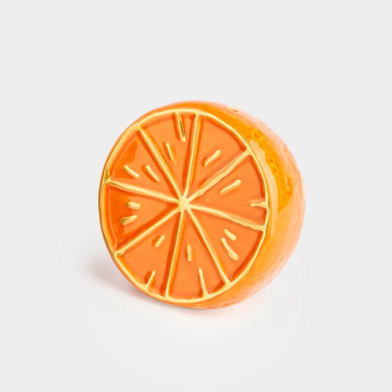 Емкость для соли или перца, 7 см, керамика, оранжево-золотистая, Апельсин, Fruit