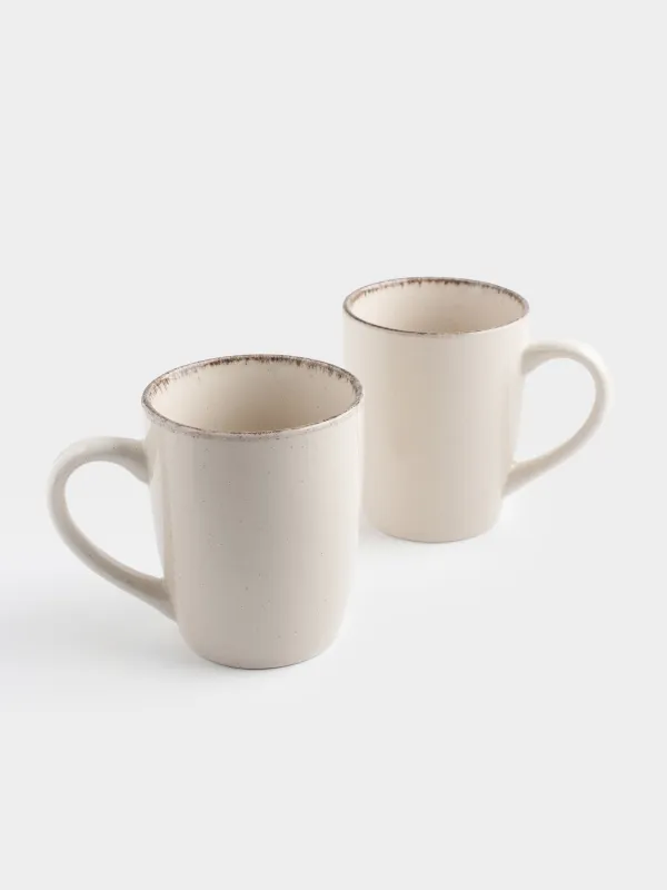 Кружка, 360 мл, 2 шт, керамика R, бежевая, в крапинку, Speckled glaze, image-7