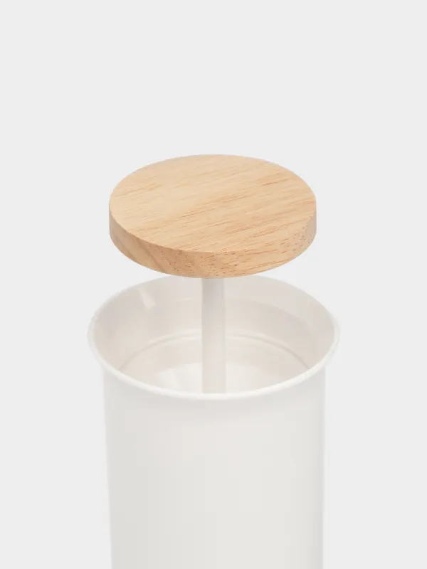 Контейнер для зубочисток, 10 см, пластик/дерево, белый, White style, image-3